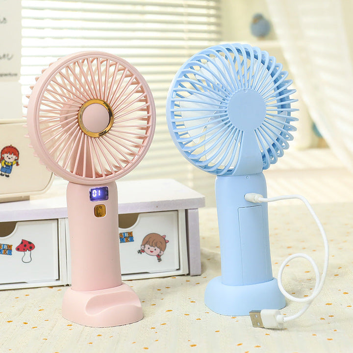 Ladies Portable USB Handheld Fan with Digital Speed Control Kalsten