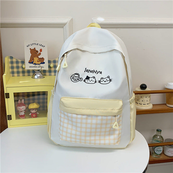 Cute Cat-Themed Casual Backpack