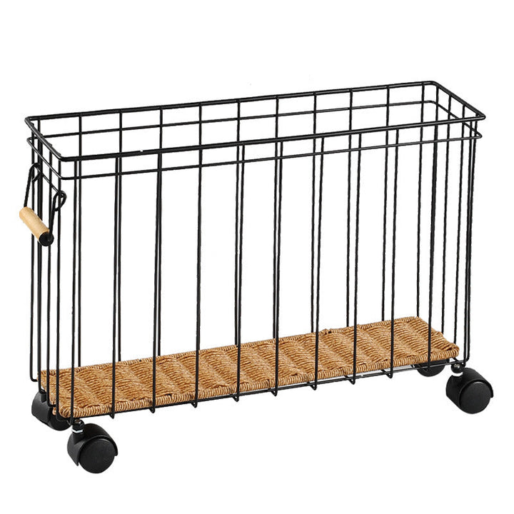 Rolling Wicker Storage Cart Kalsten