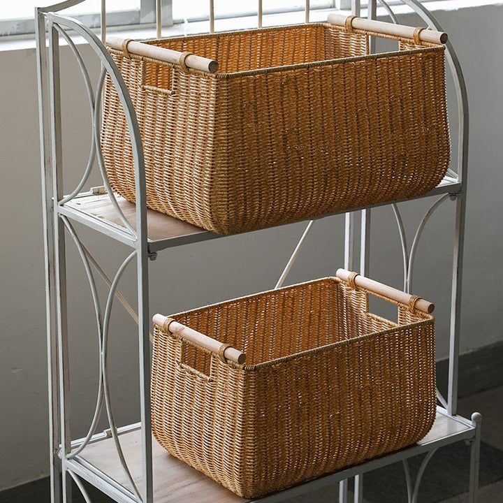 Large Handwoven Storage Basket with Ergonomic Handles Kalsten