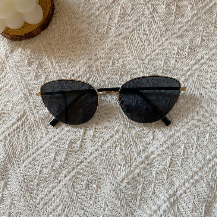 Fashionable Cat-Eye Sunglasses with Fine Metal Frame Kalsten