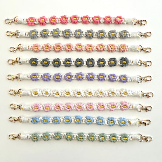 Floral Macrame Keychain Strap Acalora