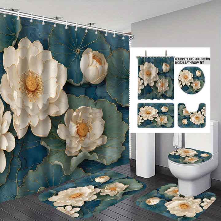 High-Definition Leopard-Themed Four-Piece Bathroom Set Kalsten