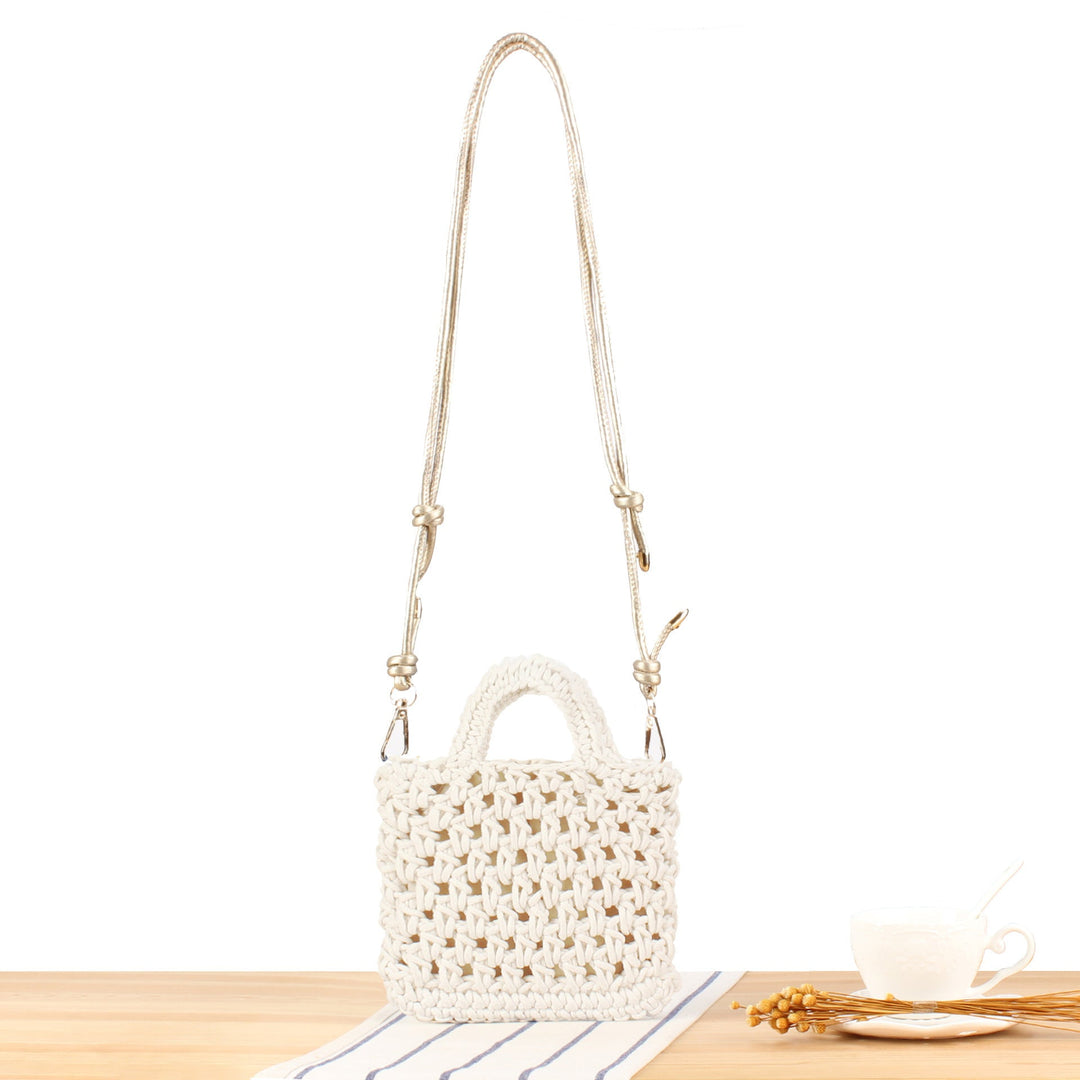 Handbag Made of Handmade Macrame with Adjustable Shoulder Strap Kalsten