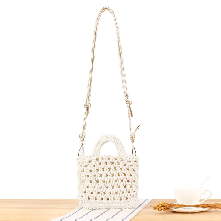 Handbag Made of Handmade Macrame with Adjustable Shoulder Strap Kalsten