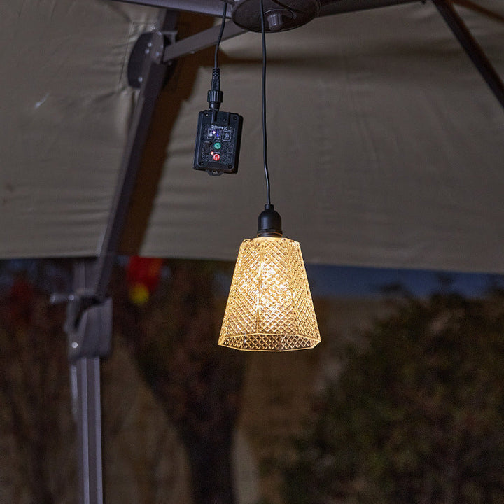 Solar USB Rechargeable Textured Glass Pendant Light Kalsten