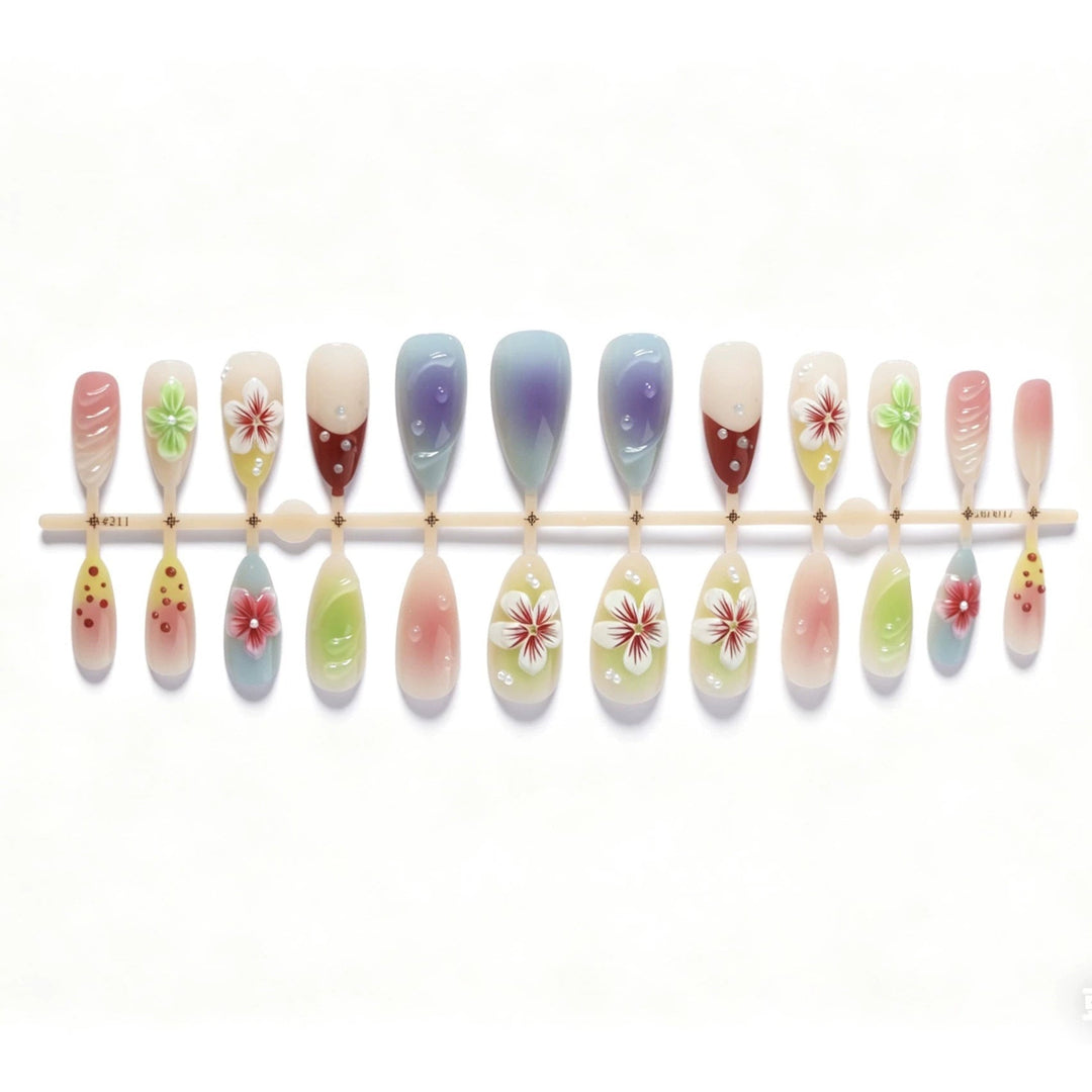 Artistic Floral Gradient Press-On Nail Set Kalsten