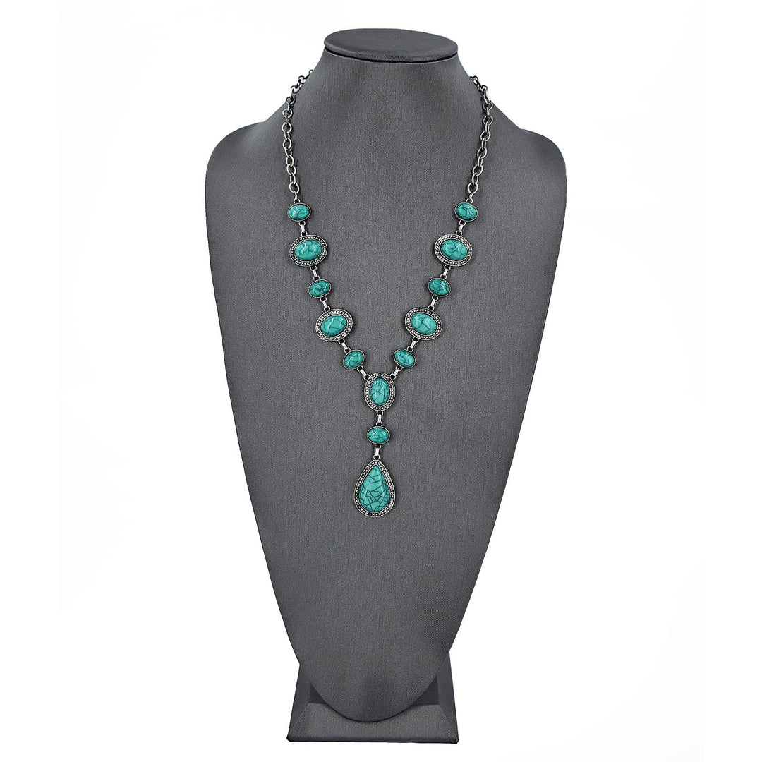Vintage-Inspired Stone Pendant Necklace Kalsten