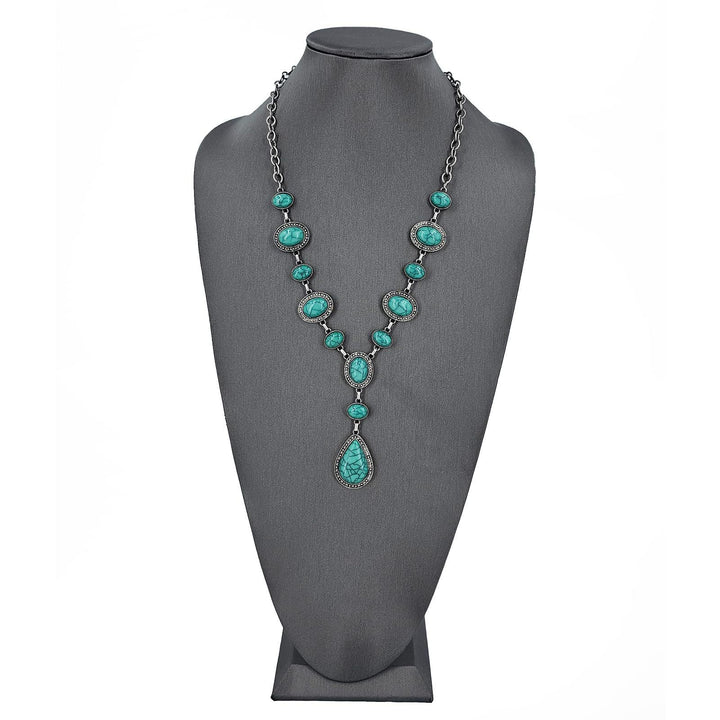 Vintage-Inspired Stone Pendant Necklace Kalsten