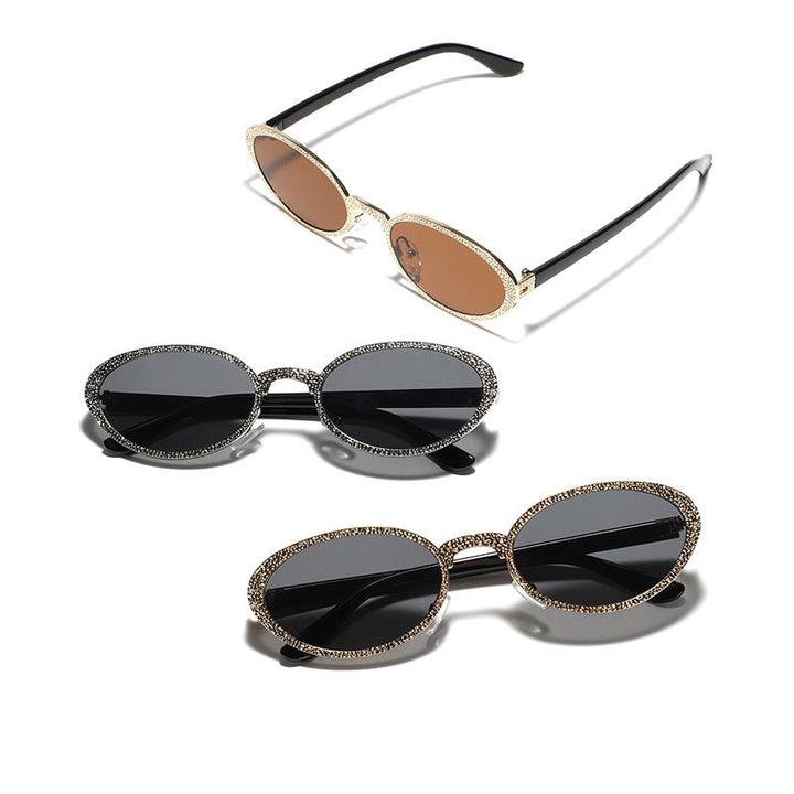Women Glamorous Sunglasses with Sparkling Frame Decoration Kalsten