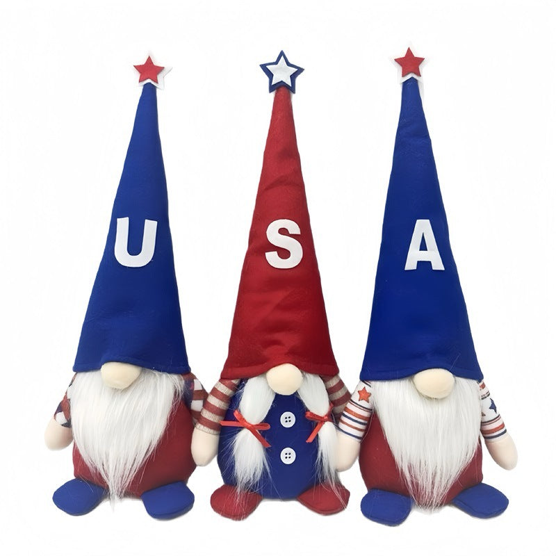 Unisex nan Plush Gnome Decorative Figure with Long Pointed Hat and Artificial Beard Kalsten