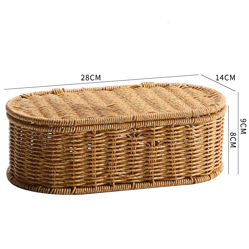 Unisex Oval Storage Basket with Handwoven Structure Kalsten