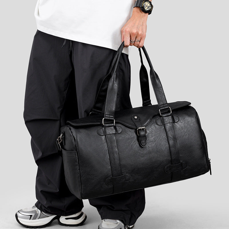 Elegant Genuine Leather Duffel Bag With Versatile Carrying Options Kalsten