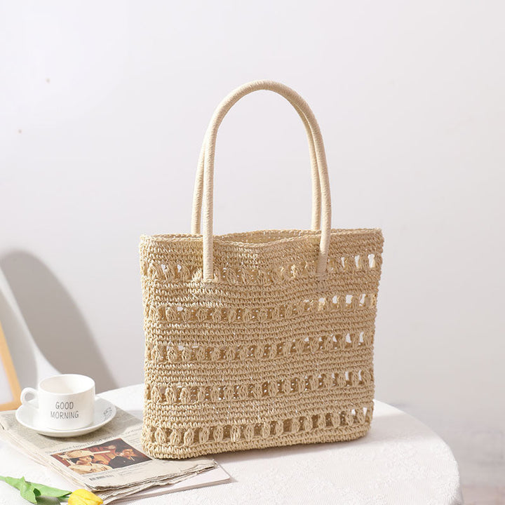 Stylish rattan shopper bag Kalsten