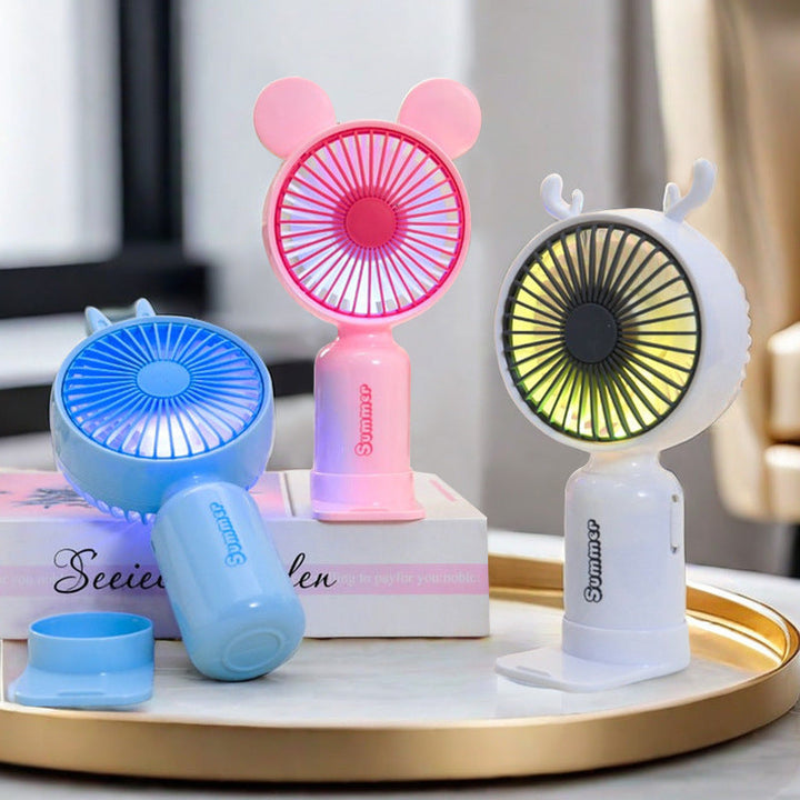 Ladies portable mini hand fan with flexible mounting mechanism Kalsten