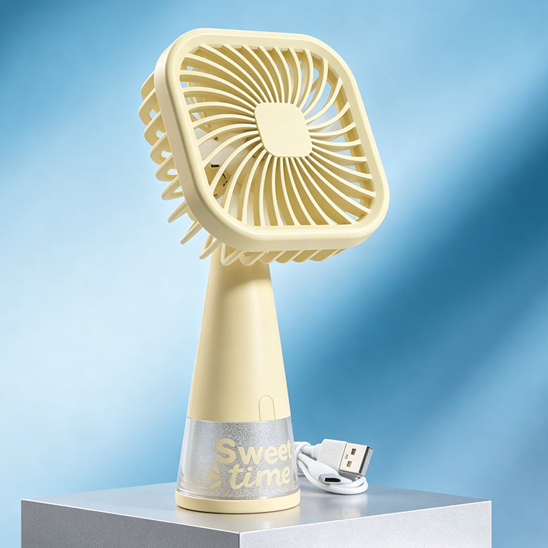 Ladies Portable Hand Fan with USB Charging Function and Flexible Tilt Mechanism Kalsten
