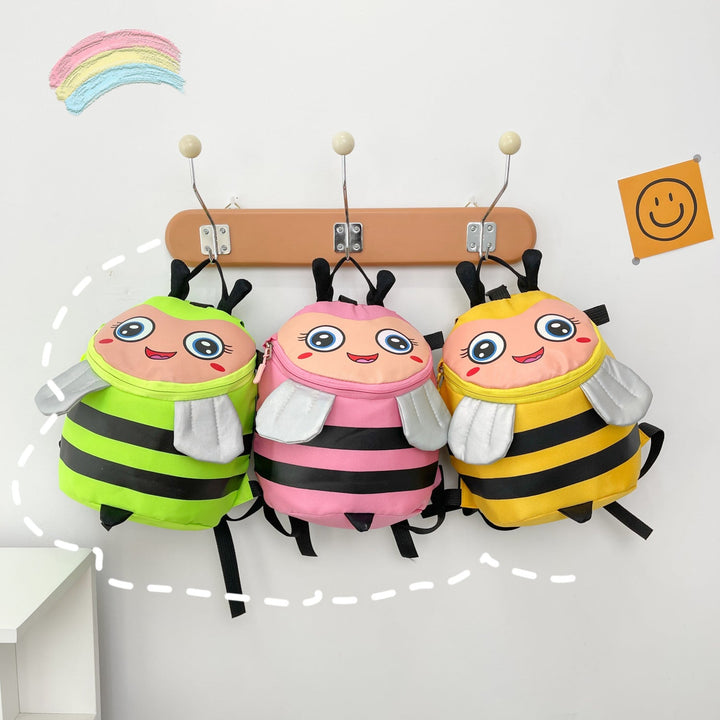 Plush backpack with bee motif and practical compartments Kalsten