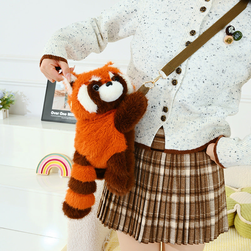 Plush Shoulder Bag with Cute Red Fox Design Kalsten