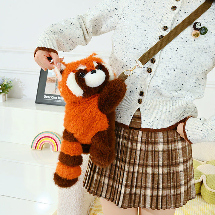 Plush Shoulder Bag with Cute Red Fox Design Kalsten