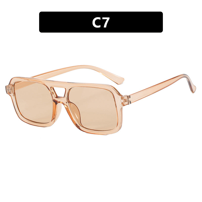 Women's fashionable square sunglasses made of transparent plastic Kalsten