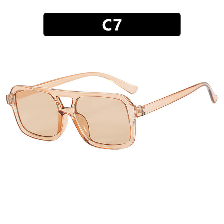 Women's fashionable square sunglasses made of transparent plastic Kalsten