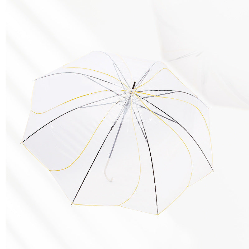 Women Transparent Design Folding Umbrella Kalsten