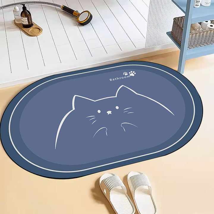 Cat-Themed Bath Mat Kalsten
