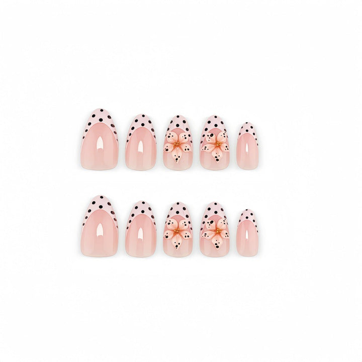 Art Nails in Elegant Flower and Dot Design Kalsten