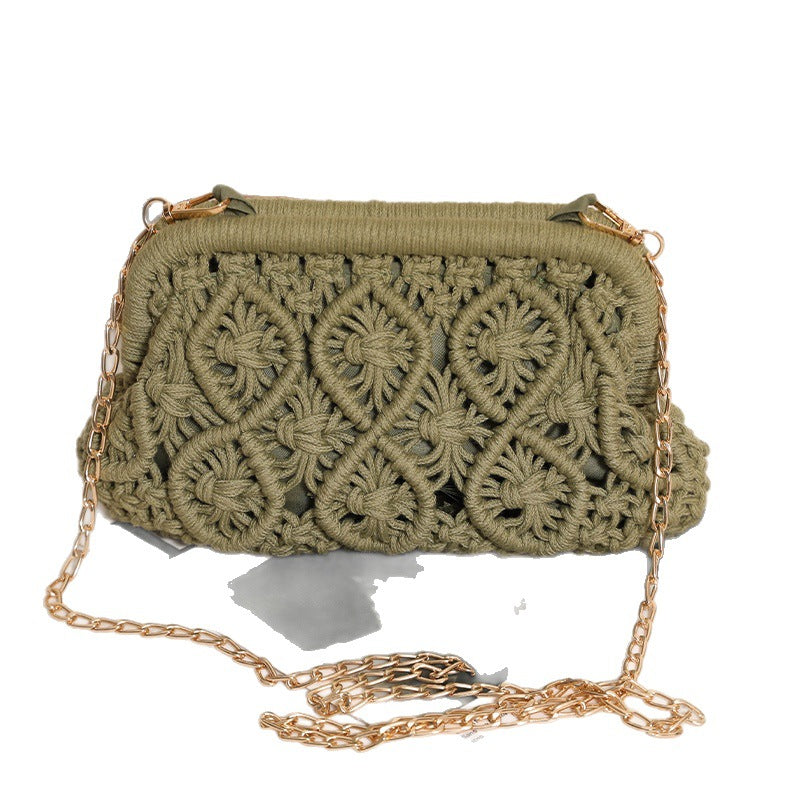 Hand-knotted shoulder bag in Boho style Kalsten