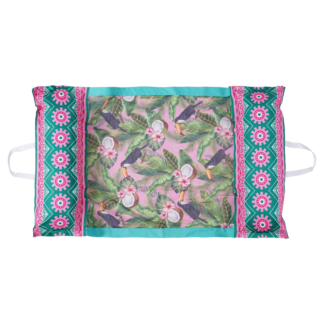 Women Inflatable Relaxation Lounge Chair with Colorful Plant Pattern Kalsten