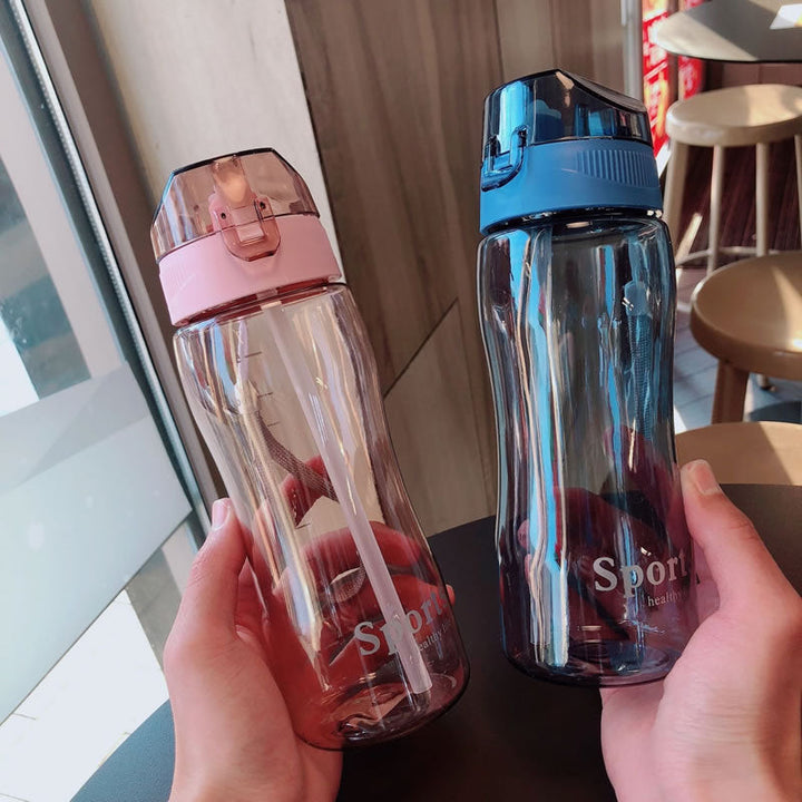 Women Ergonomic Sports Water Bottle with Integrated Straw Function Kalsten