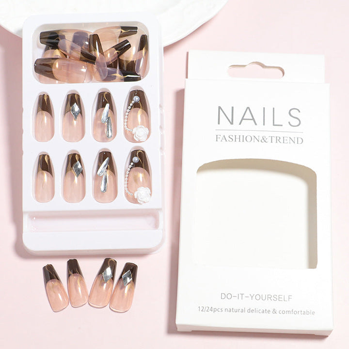 Decorative Press-On Nail Set with 3D Accents Kalsten