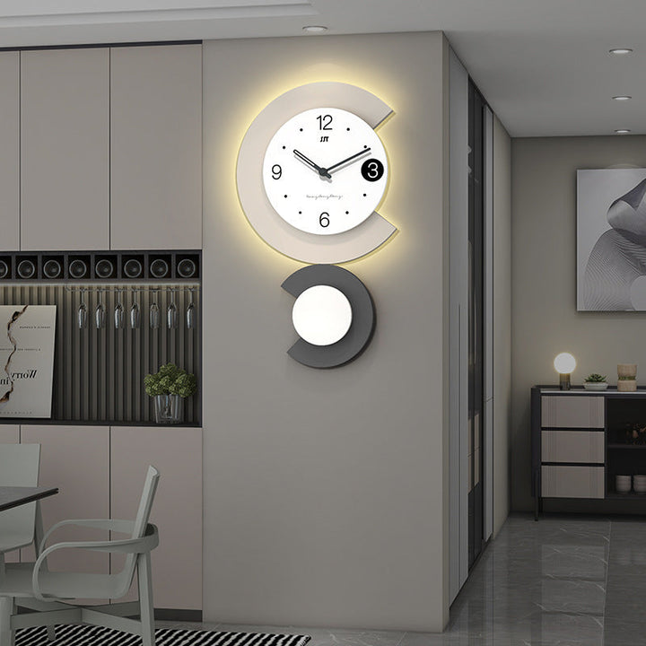 Modern LED Lamp Silent Wall Clock for Living Room | Kalsten
