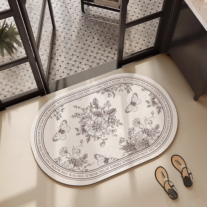 Floral Design Decorative Area Mat Kalsten