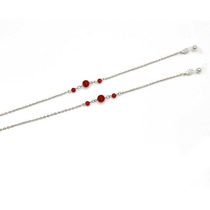 Elegant jewelry holder chain with red accents Kalsten