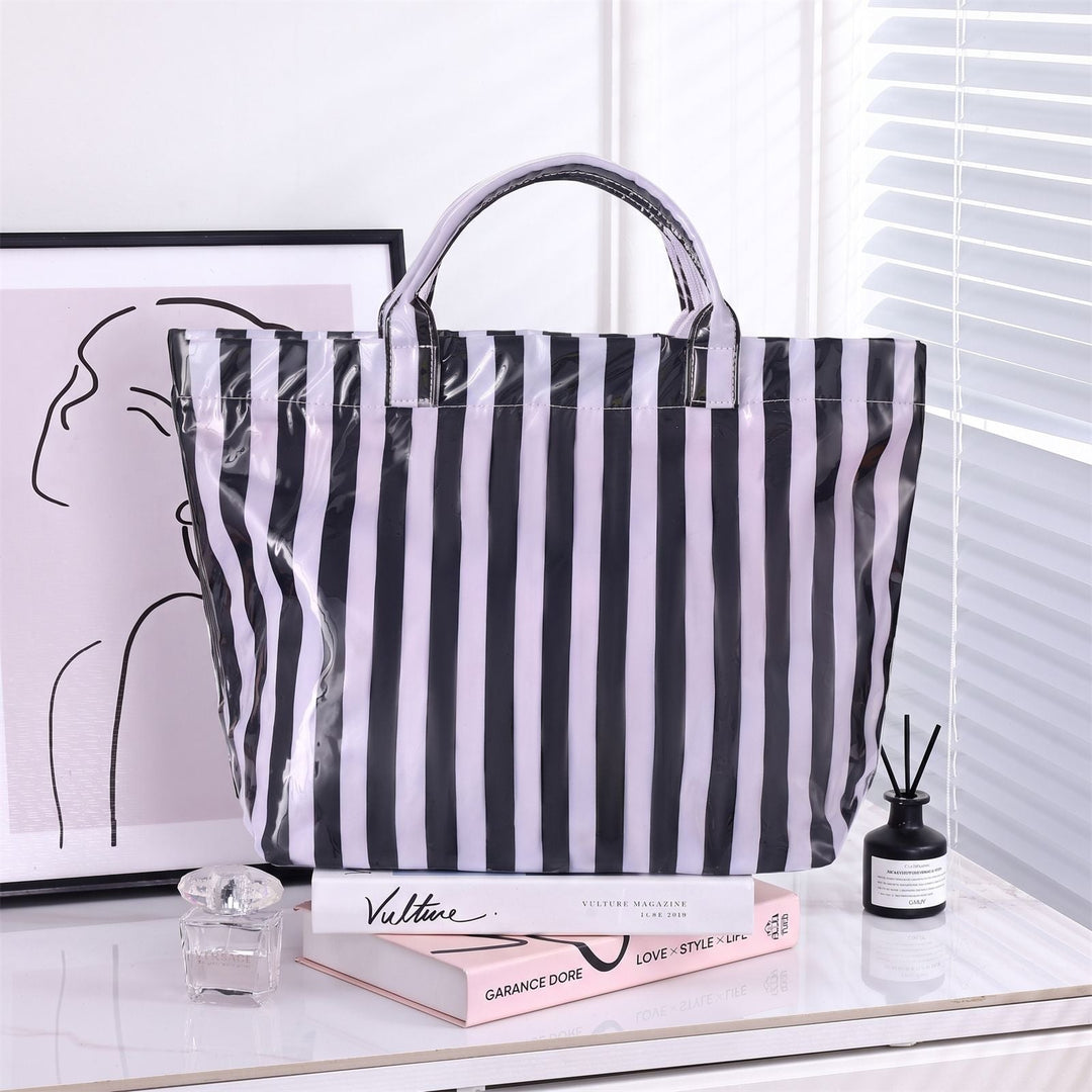 spacious Stripe Beach Bag Kalsten