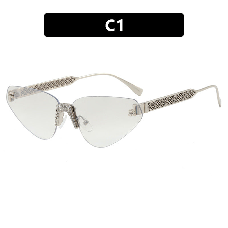 Women Designer Cat Eye Sunglasses with Sparkling Rhinestone Embellishment Kalsten