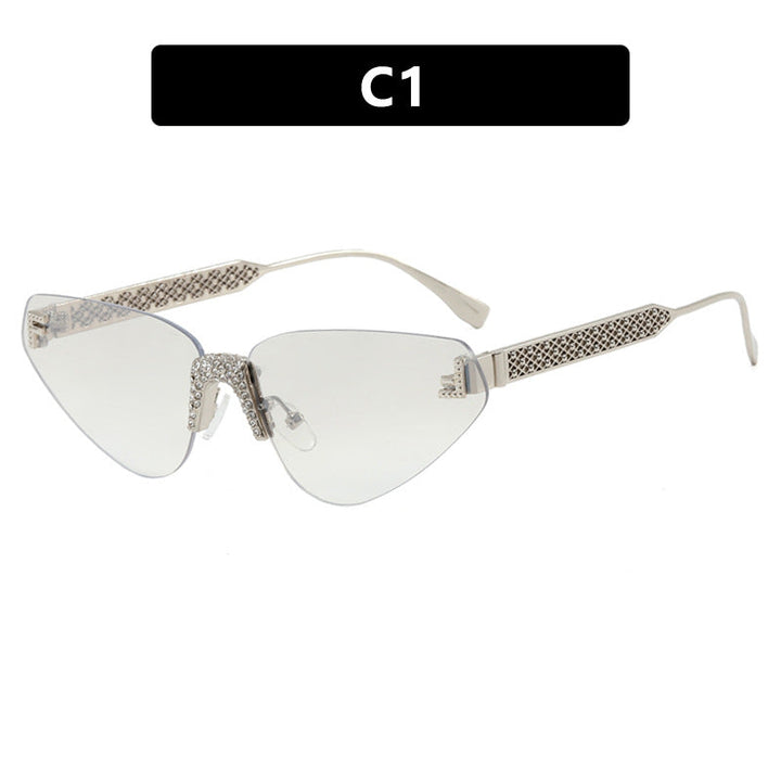 Women Designer Cat Eye Sunglasses with Sparkling Rhinestone Embellishment Kalsten