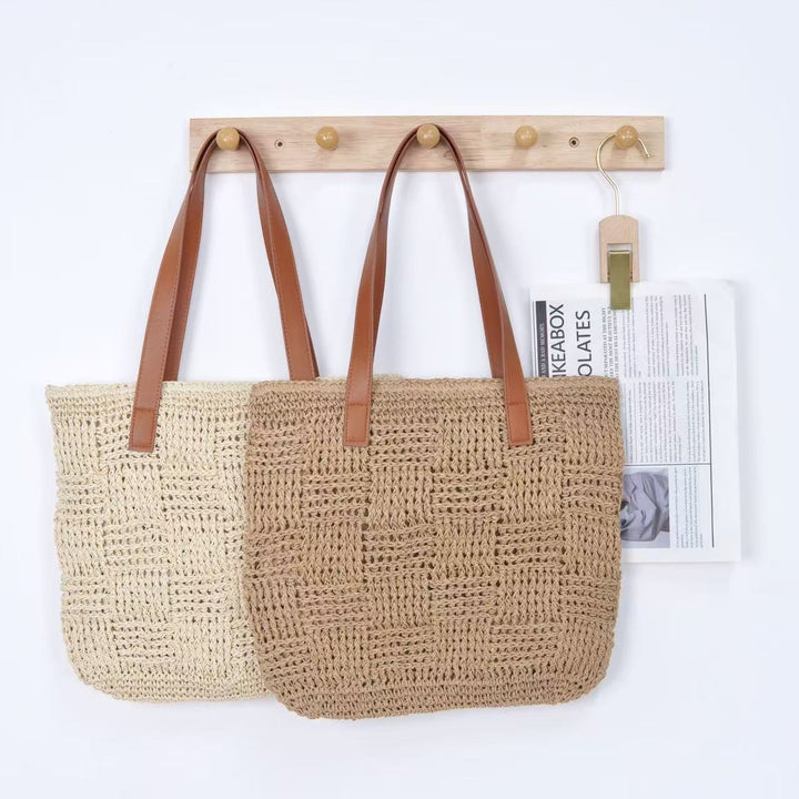 Basket bag with sturdy leather handles Kalsten