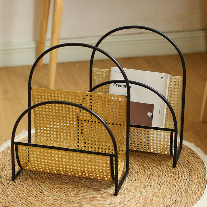 Unisex Elegant Magazine Holder with Artistic Weaving Structure Kalsten