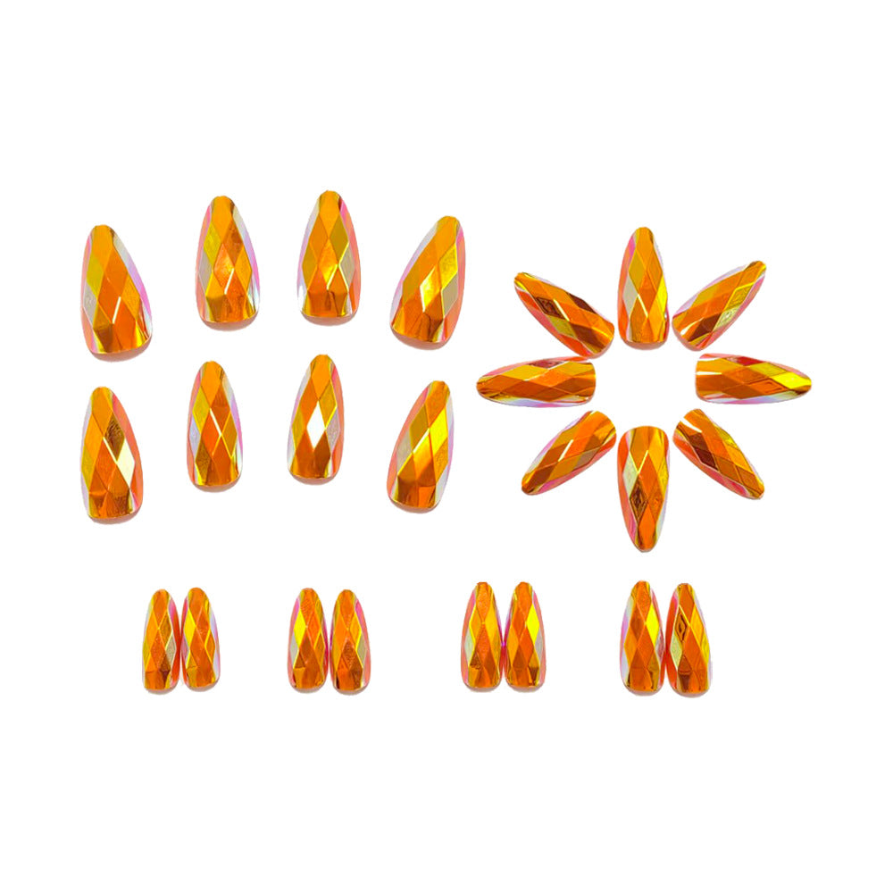 Shiny artificial nails with multifaceted design Kalsten