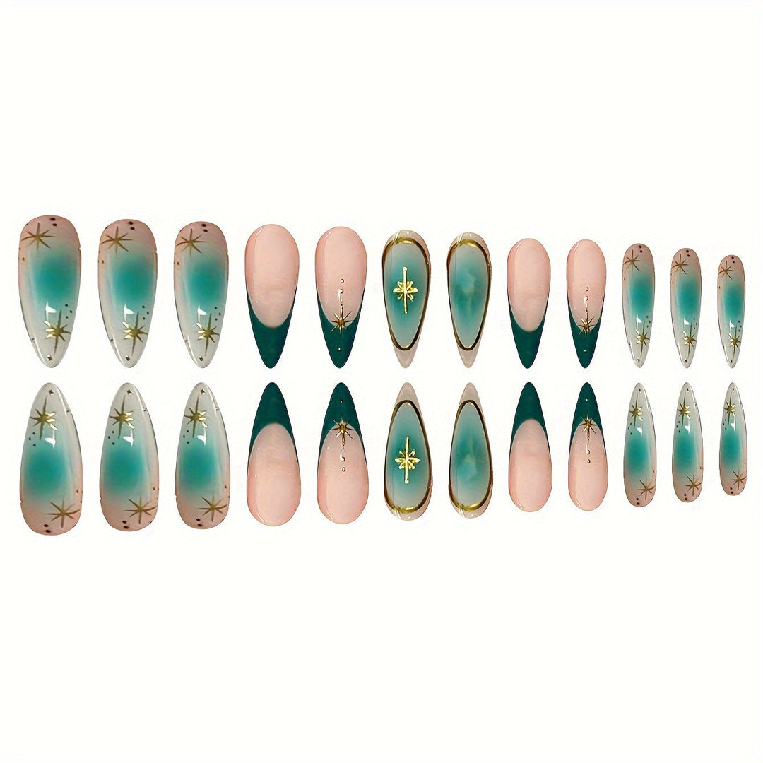 Artistic Geometric Pointed Nail Art Kalsten
