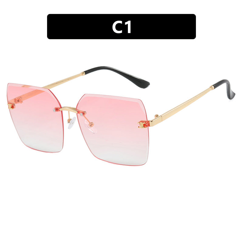 Women's square sunglasses in modern design with delicate metal frame Kalsten