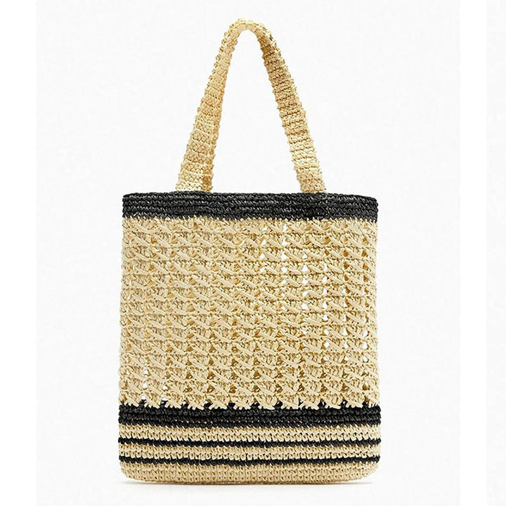 Handcrafted basket bag with modern striped design Kalsten