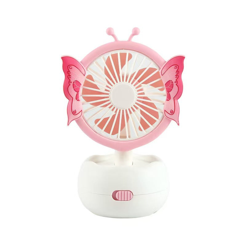 Unisex portable children's table fan with butterfly design, rechargeable and quiet Kalsten