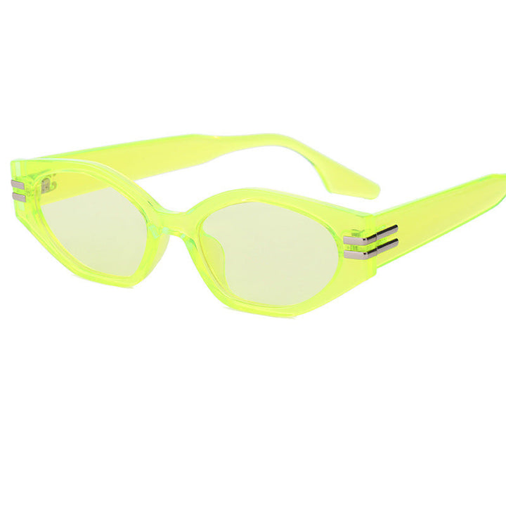 Women striking vintage sunglasses with asymmetric frame Kalsten