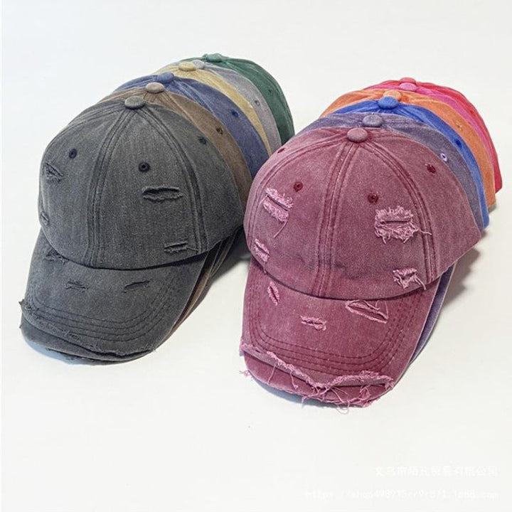Women's washed baseball cap with destroyed look Kalsten