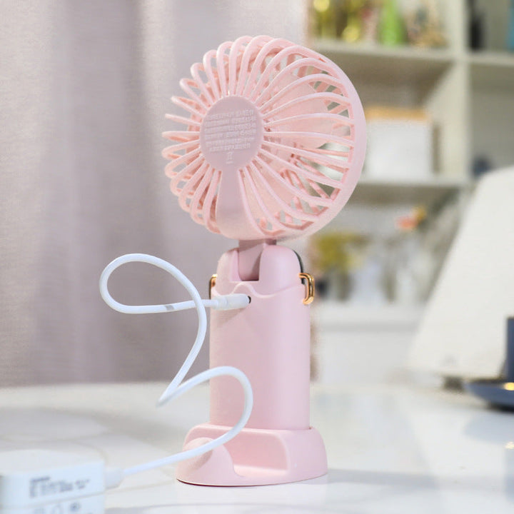 Ladies portable handheld fan with USB charging function and flexible tilt Kalsten