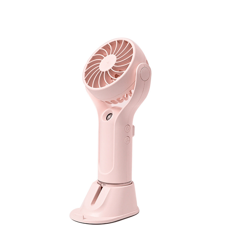 Unisex portable handheld fan with tiltable head, foldable stand and USB charging station Kalsten