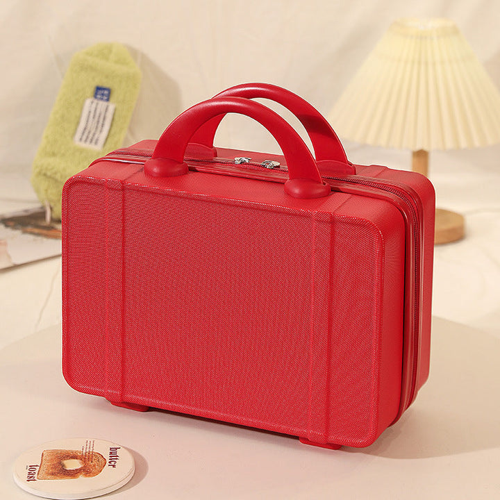 structured hard-shell vanity travel case with dual top handles and lockable zipper Kalsten